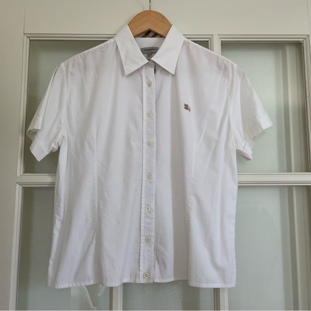 Burberry short sleeve button up collared shirt girls XXL (can fit women too)